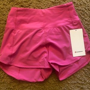 Lululemon Sonic Pink Hotty Hot High Rise Shorts 4”